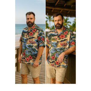 Big Dog Mens Multicolor 3X Resortcore Tropicalcore Vacationcore HawaiianPrint